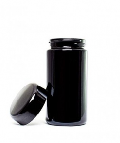 CONTENEDOR VIDRIO NEGRO UV CON TAPA BT 100ML